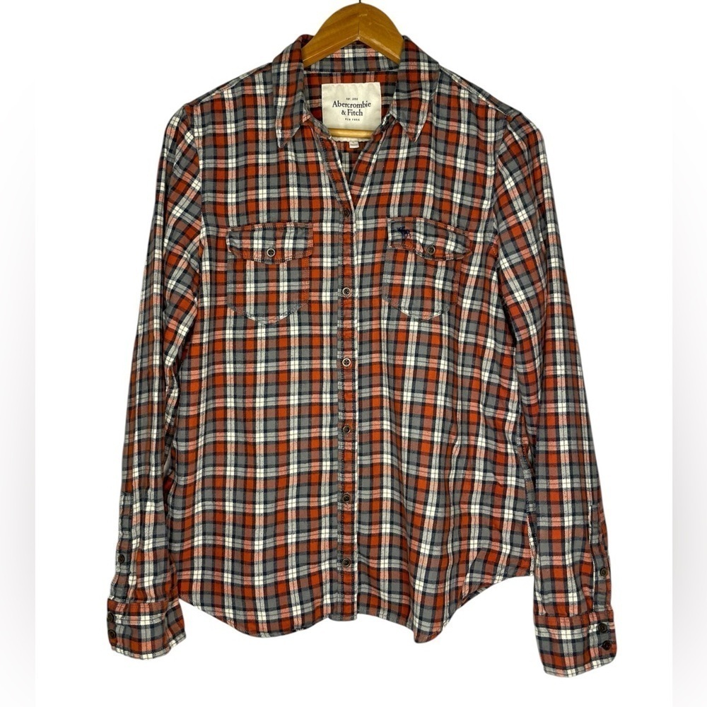 Abercrombie & Fitch Plaid Flannel Button Down Shirt Size Large